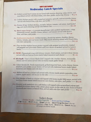 Menu Gary's Restaurant - 5