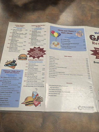 Menu Gary's Restaurant - 8