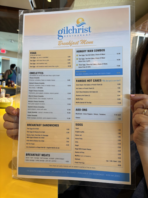 Menu Gilchrist At Tropicana Atlantic City - 0
