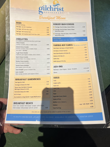 Menu Gilchrist At Tropicana Atlantic City - 5