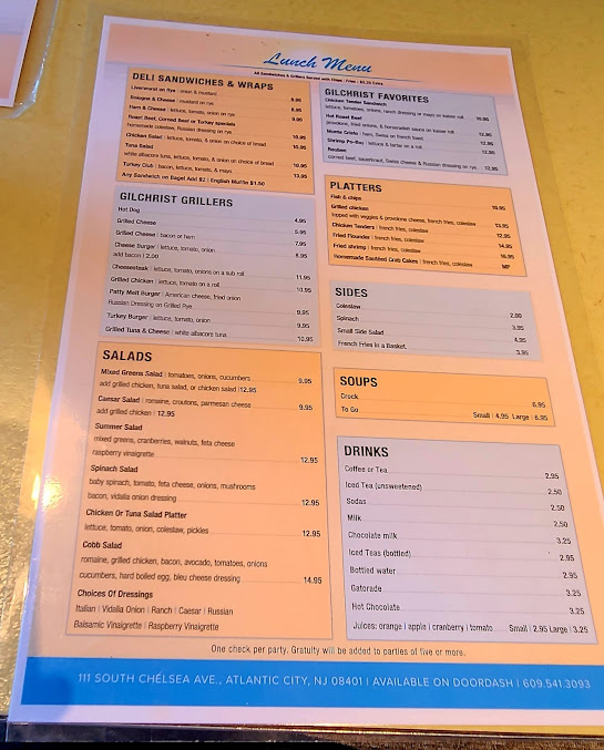 Menu Gilchrist At Tropicana Atlantic City - 7