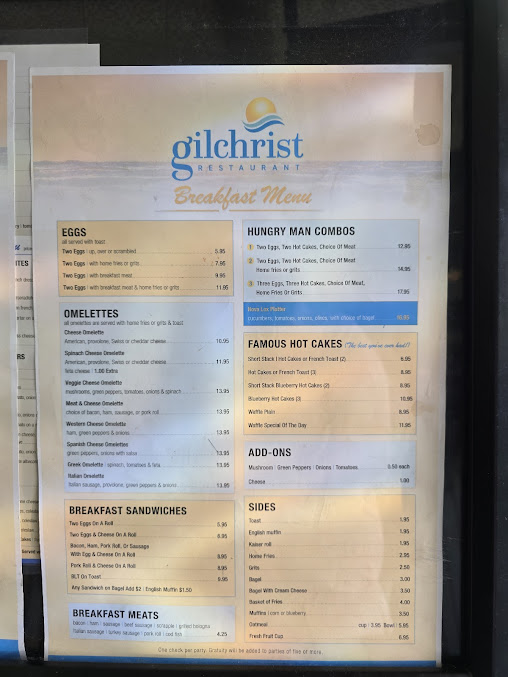 Menu Gilchrist At Tropicana Atlantic City - 9
