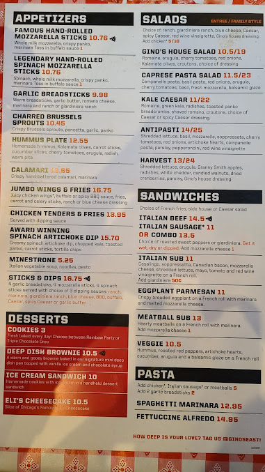 Menu Gino's East - 3