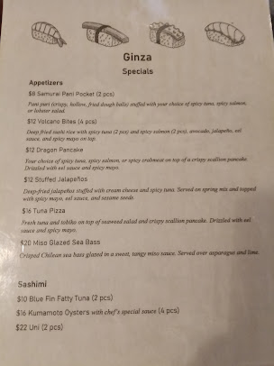 Menu Ginza Japanese Steak Seafood & Sushi Bar - 8