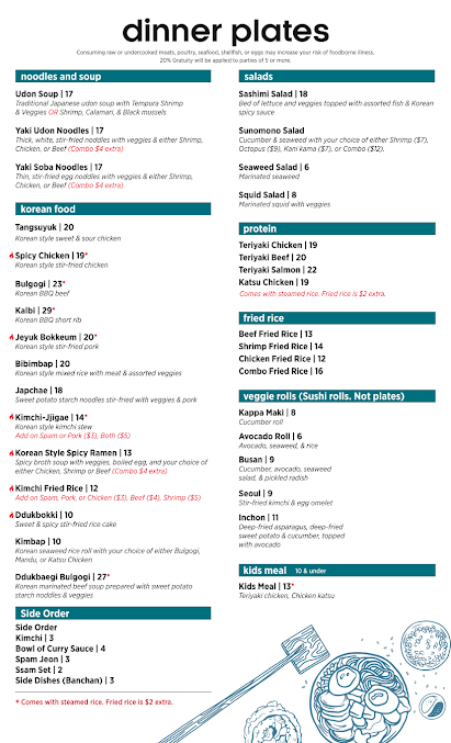 Menu Godori Japanese Korean Fusion - 1