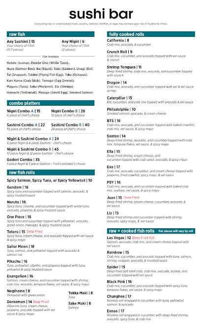 Menu Godori Japanese Korean Fusion - 9