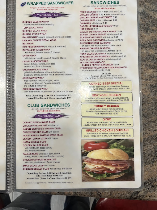 Menu Golden Palace Diner & Restaurant - 2