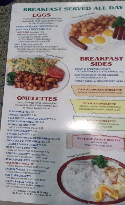 Menu Golden Pigeon Diner Restaurant - 0