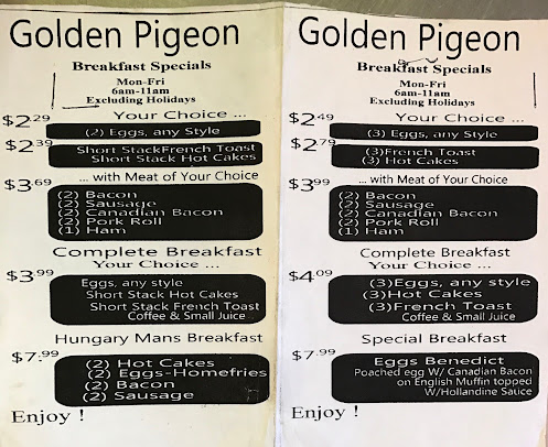 Menu Golden Pigeon Diner Restaurant - 5