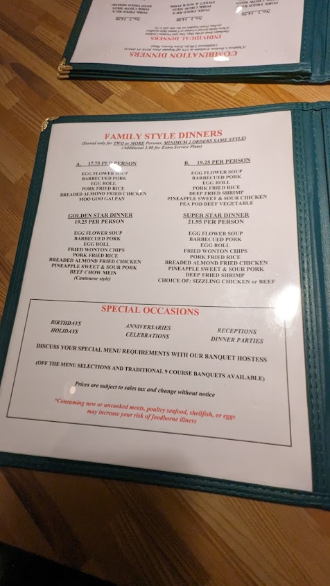 Menu Golden Star Chinese American Restaurant - 2