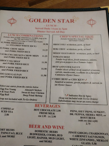 Menu Golden Star Chinese American Restaurant - 5