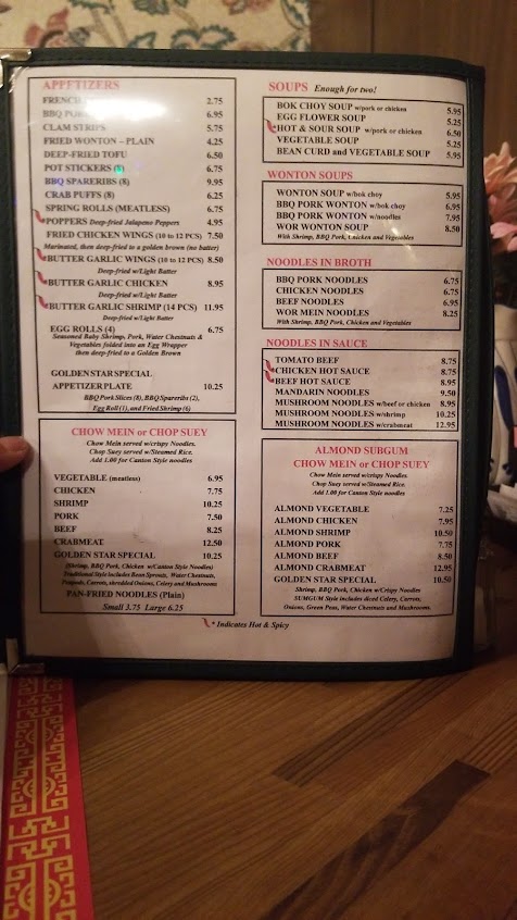 Menu Golden Star Chinese American Restaurant - 7