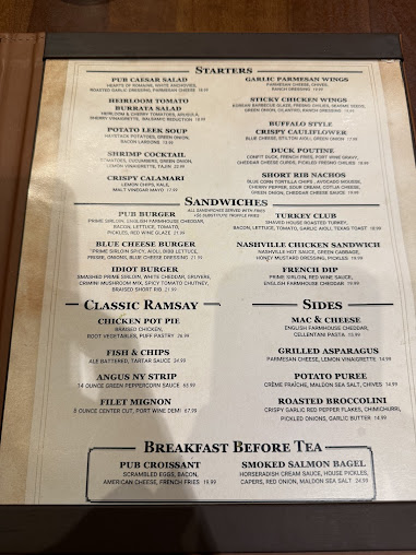 Menu Gordon Ramsay Pub Grill - 1