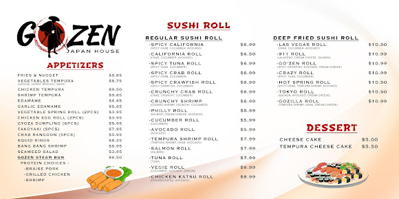 Menu Gozen Japan House Hot Springs - 0