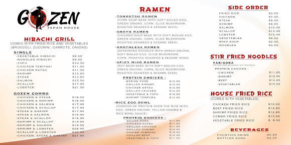 Menu Gozen Japan House Hot Springs - 1
