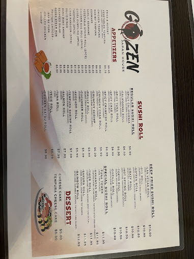Menu Gozen Japan House Hot Springs - 2