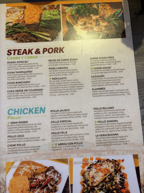 Menu Gran Rodeo Mexican Bar Grill - 6