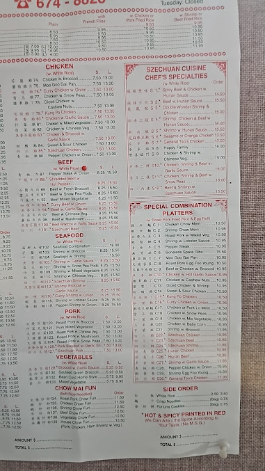 Menu Great Wall Kitchen Dover - 3
