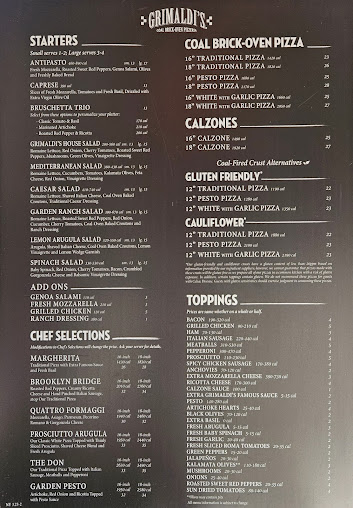 Menu Grimaldi's Pizzeria - 1