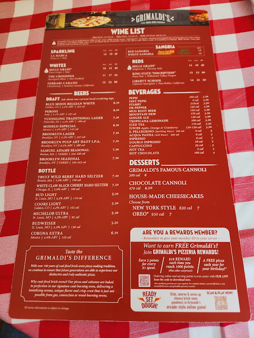 Menu Grimaldi's Pizzeria - 4