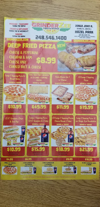 Menu Grinderz Of Hazel Park - 3