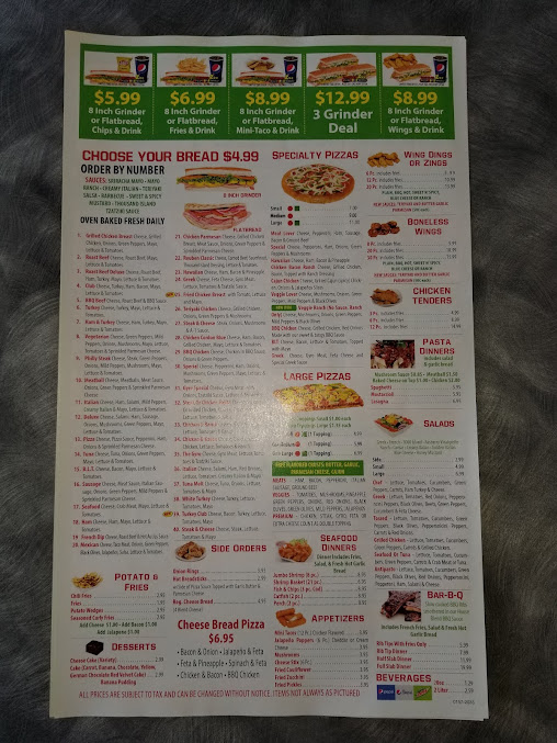 Menu Grinderz Of Hazel Park - 9