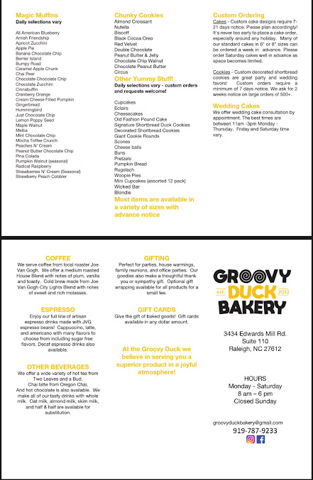Menu Groovy Duck Bakery - 4