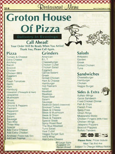 Menu Groton House Of Pizza - 0