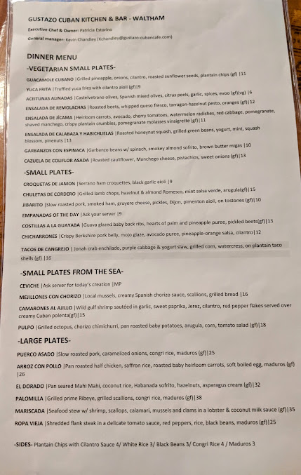 Menu Gustazo Cuban Kitchen Bar Waltham - 5