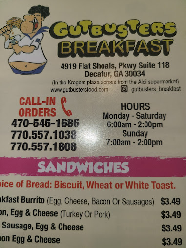Menu Gutbusters Breakfast Flat Shoals - 4