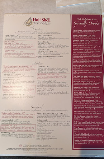 Menu Half Shell Oyster House - 6