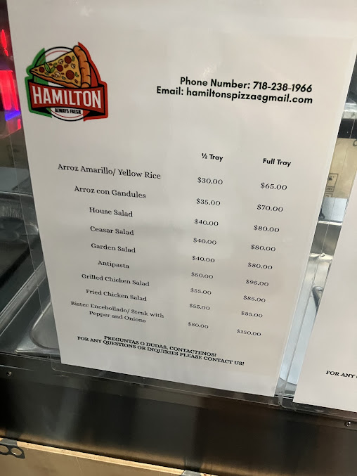 Menu Hamilton Pizza - 1
