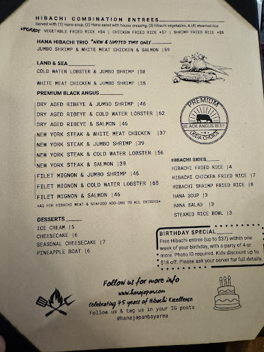 Menu Hana Japan Steak House - 1