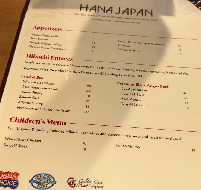 Menu Hana Japan Steak House - 2