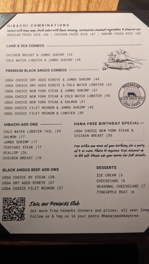 Menu Hana Japan Steak House - 3