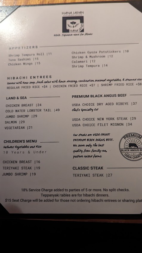 Menu Hana Japan Steak House - 7