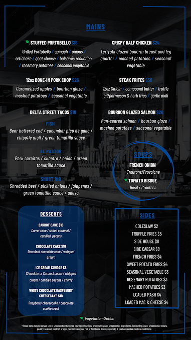 Menu Hangar 58 Sports Bar And Grill - 0