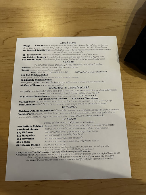 Menu Hangar 58 Sports Bar And Grill - 6