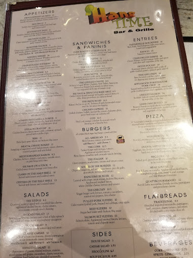 Menu Hangtime Bar And Grille (New Jersey) - 9