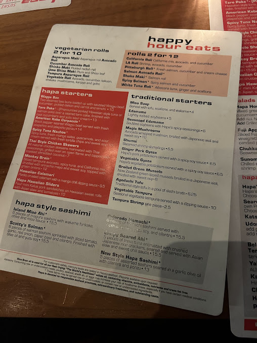 Menu Hapa Sushi Grill And Sake Bar - 4