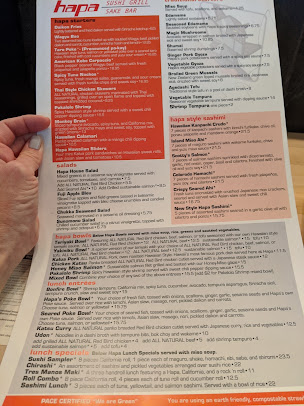 Menu Hapa Sushi Grill And Sake Bar - 8