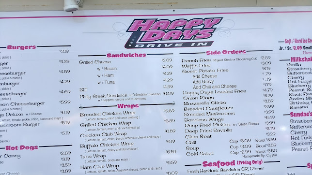 Menu Happy Days Drive In - 4