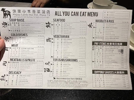 Menu Happy Lamb Hot Pot Plano - 2