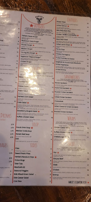 Menu Harlees Tap And Grille - 0