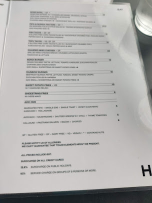 Menu Harrys Bondi - 7