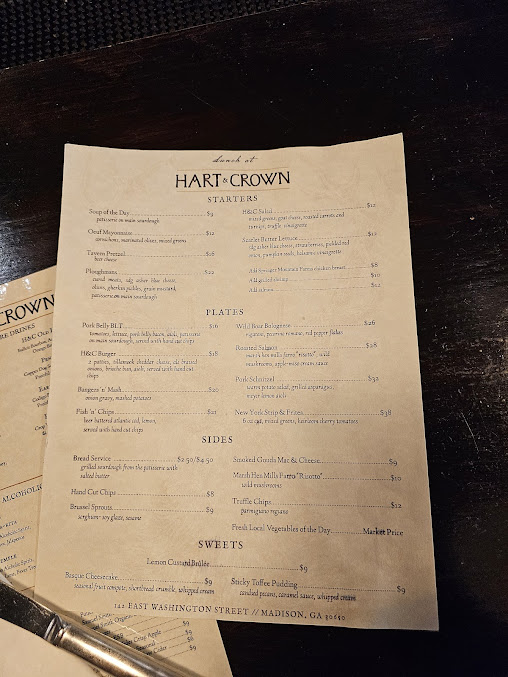 Menu Hart And Crown Tavern - 2