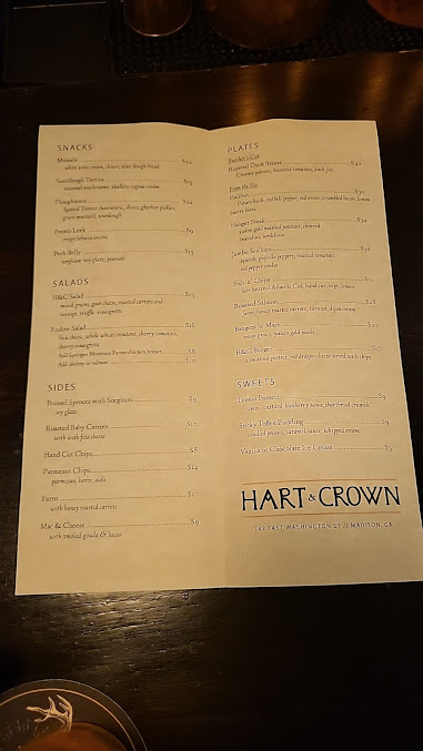 Menu Hart And Crown Tavern - 4