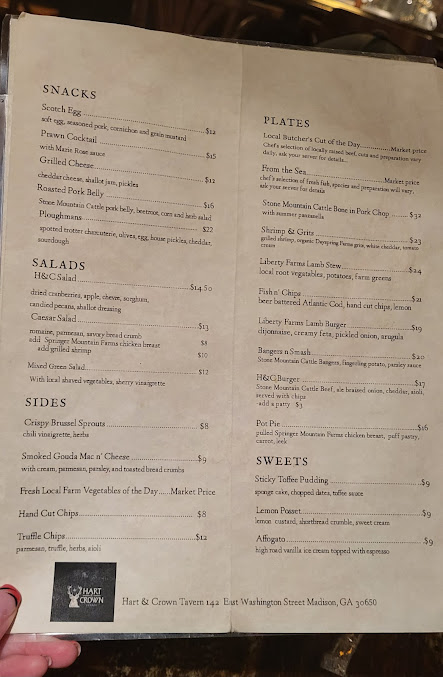 Menu Hart And Crown Tavern - 5