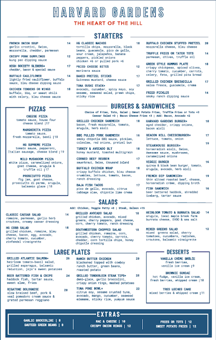 Menu Harvard Gardens - 6