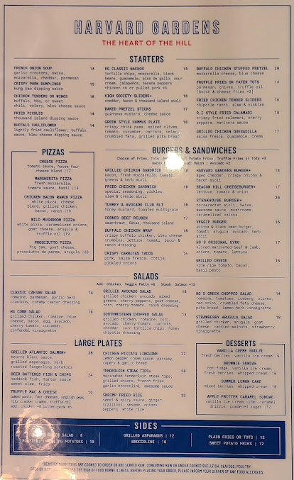 Menu Harvard Gardens - 8
